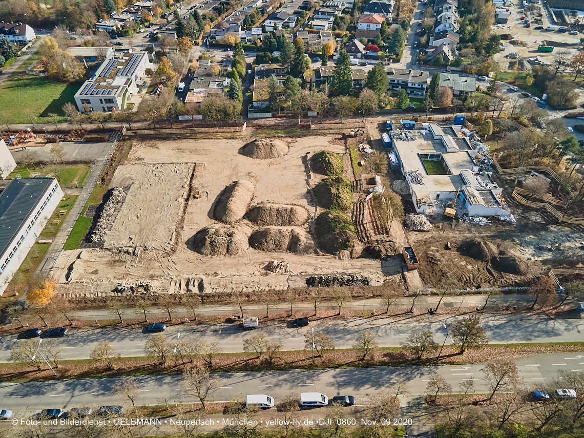 09.11.2020 - Baustelle der neuen Grundschule am Karl-Marx-Ring in Neuperlach